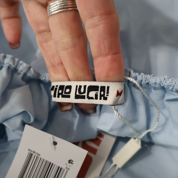 Ciao Lucia Neroni Mini Dress Womens M Ice Blue Bow Vintage Inspired Coquette NWT - Picture 3 of 16